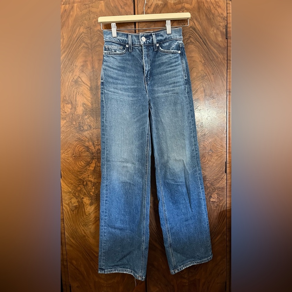 AYR Women's High-Rise Straight-Leg Jeans in Medium Blue Wash